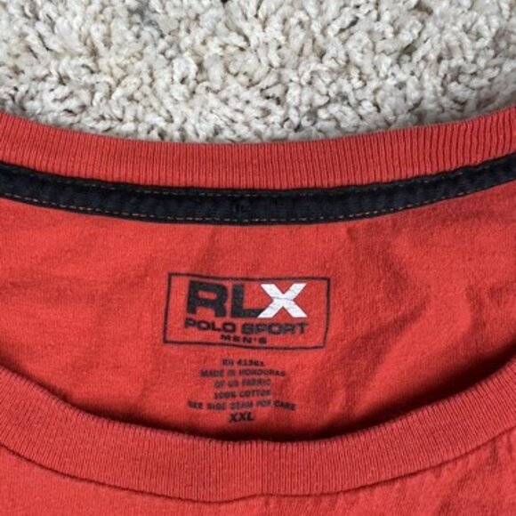 RLX Polo Sport Ralph Lauren Men’s XXL T Shirt Orange Long Sleeve Crew Neck - Picture 2 of 7